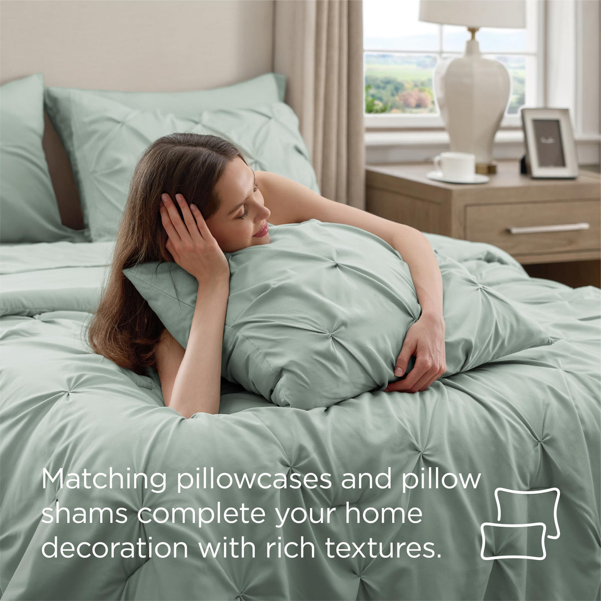 Bedsure all-season warmth demonstrates balanced temperature with sage green