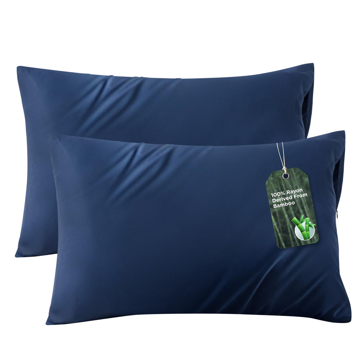 Bedsure bamboo pillowcase close-up showing silky softness and cooling touch