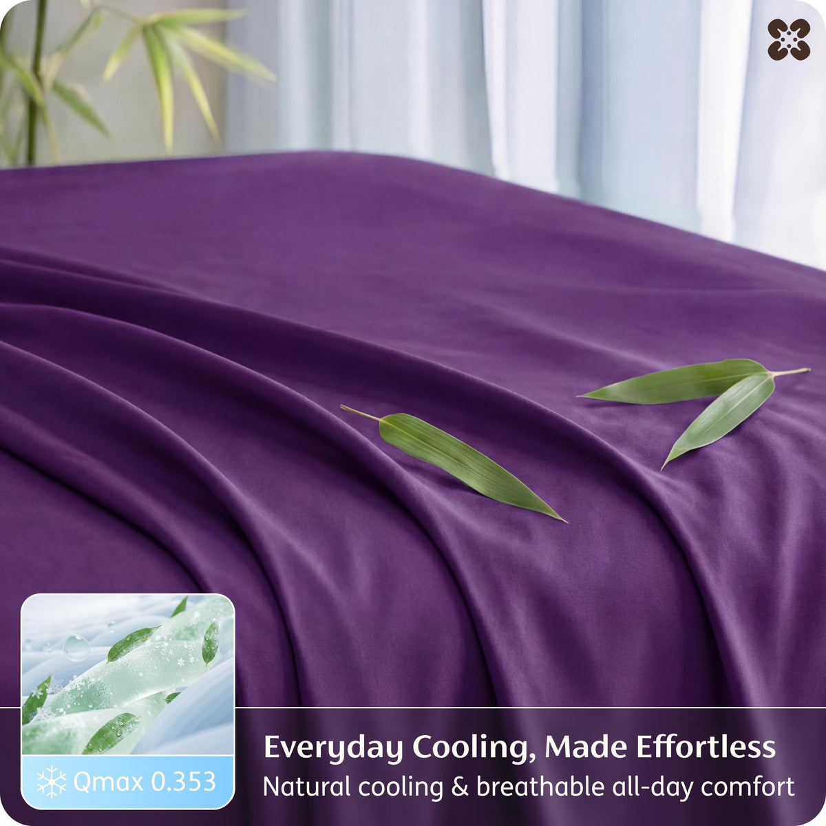 Bedsure bamboo rayon cooling fabric feels silky and breathable on the skin.