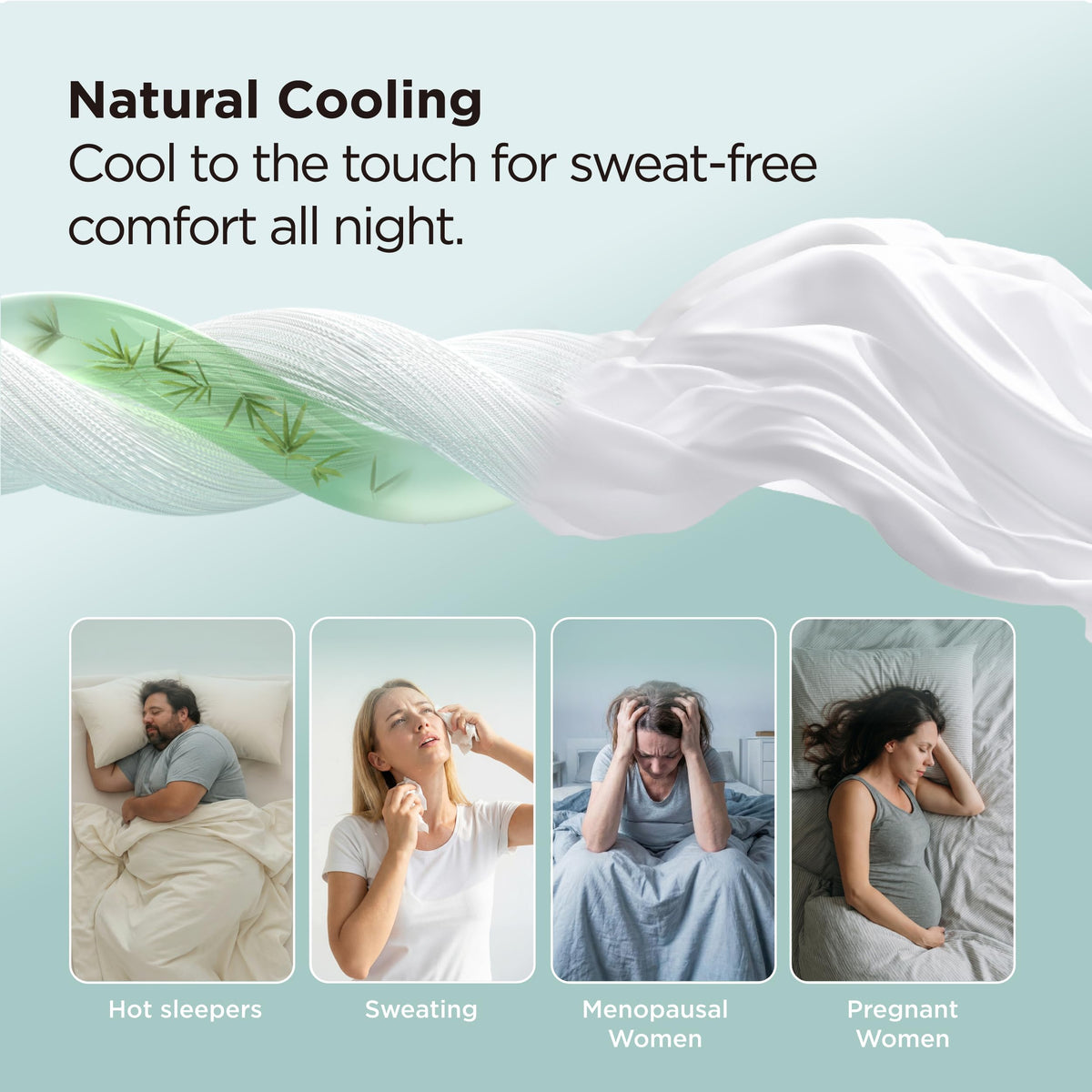 Bedsure bamboo rayon close-up reveals soft silky texture for restful nights