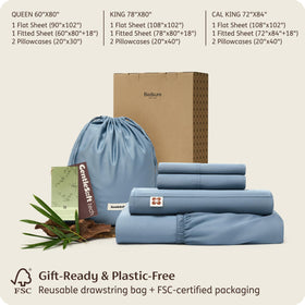 Bedsure bamboo sheets eco certifications and sustainable packaging