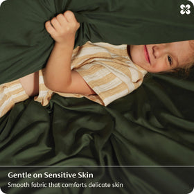 Bedsure olive green sheets corner straps reinforce no-slip sleep.