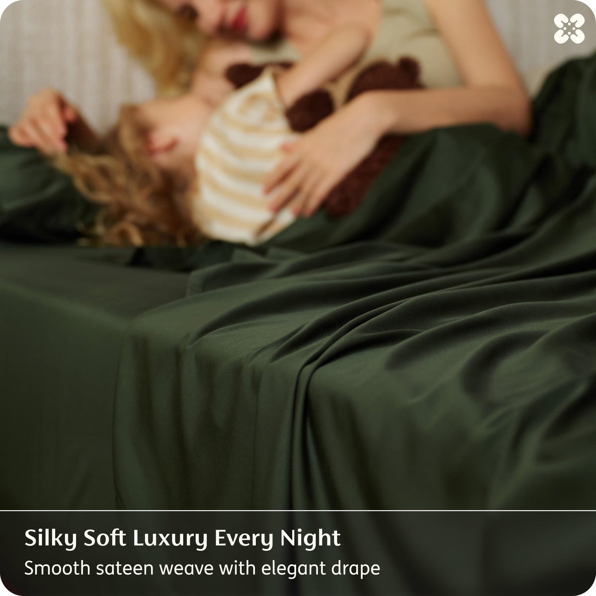 Bedsure olive green deep-pocket sheets demonstrate secure fit on bed.