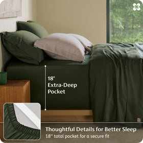 Bedsure olive green pillowcase with envelope closure stays aligned.