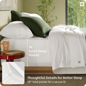 Bedsure soft-drape close-up emphasizes hotel-like luxury at home.