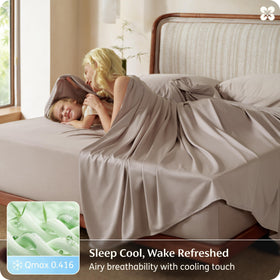 Bedsure bamboo viscose king sheets cooling test demonstrates breathable comfort