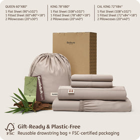 Bedsure bamboo viscose king sheets on bed show hotel-grade drape