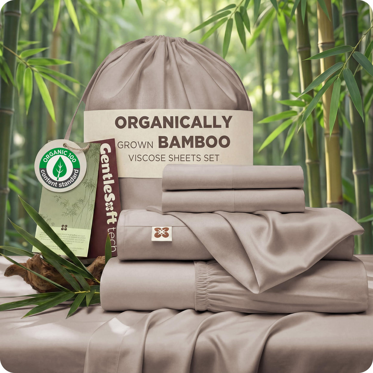 Bedsure bamboo viscose king sheets packaging highlights eco-friendly materials