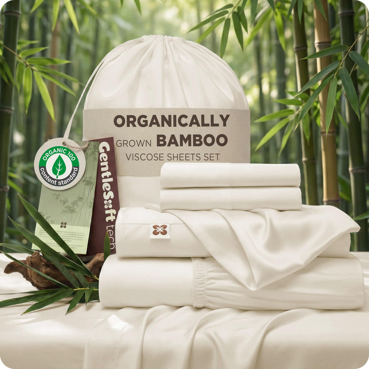 Bedsure bamboo viscose king sheets set shows silky softness and breathable comfort.