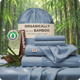 Bedsure bamboo viscose queen sheet set packaging using FSC materials for sustainability