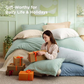 Bedsure bed-in-a-bag on a cozy bedroom setup for quick styling
