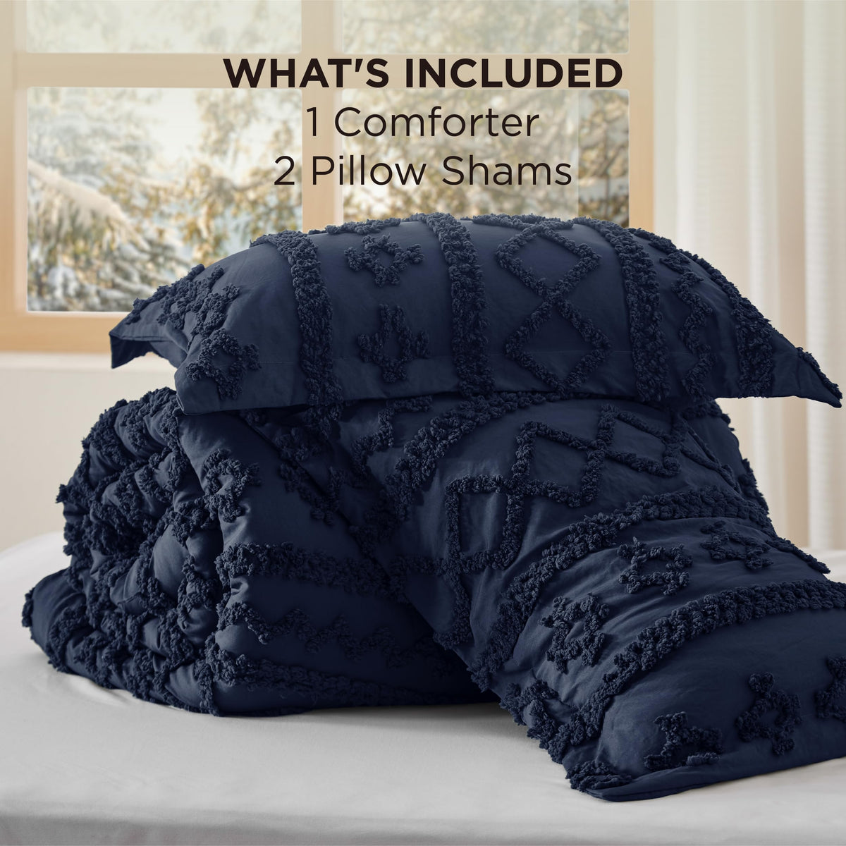 Bedsure king comforter on a neatly made bed shows all-season warmth.