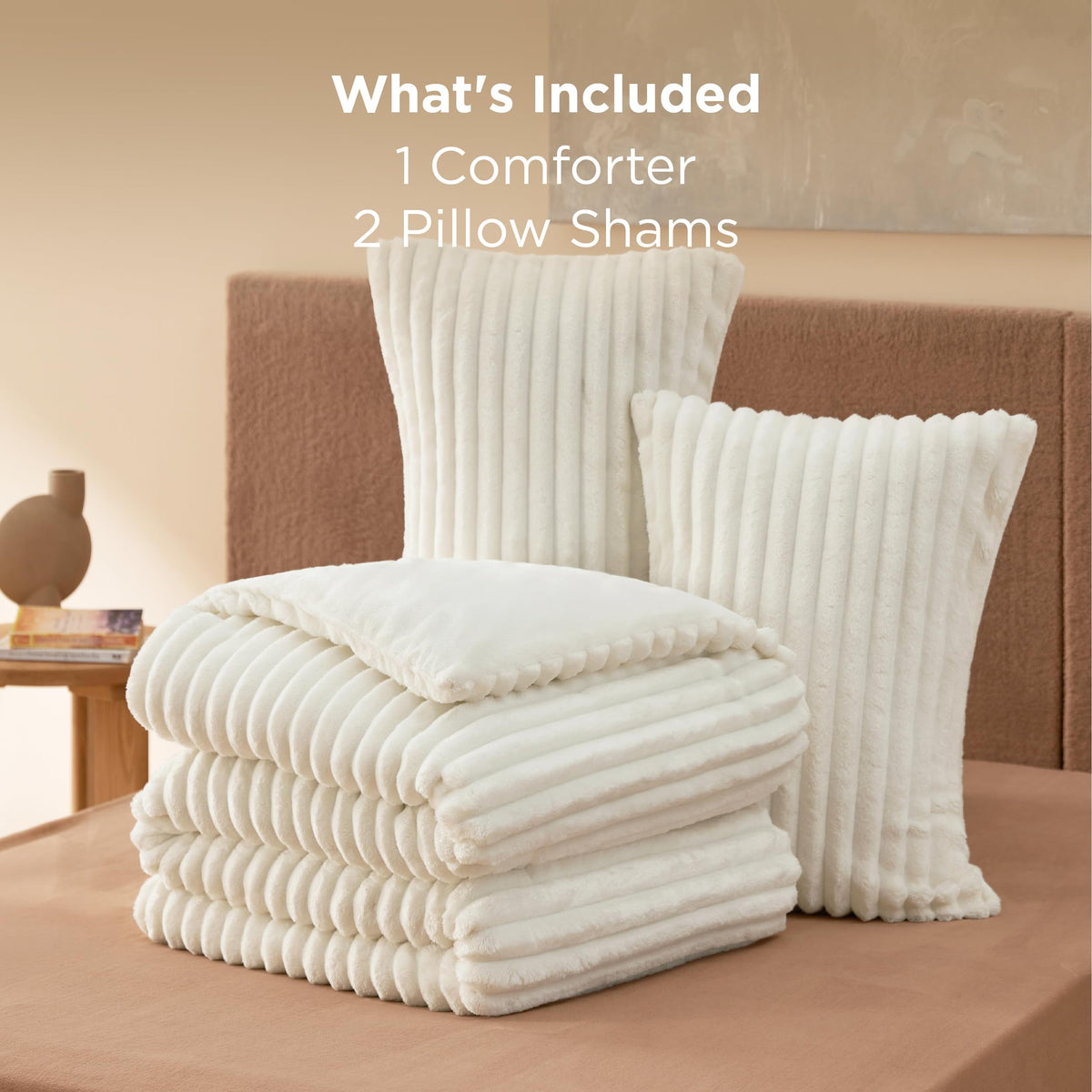 Bedsure room scene demonstrates luxury bedding for a chic look.