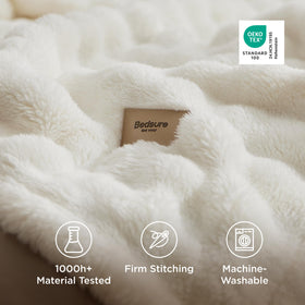 Bedsure lightweight throw draped at bed foot adds texture and style.