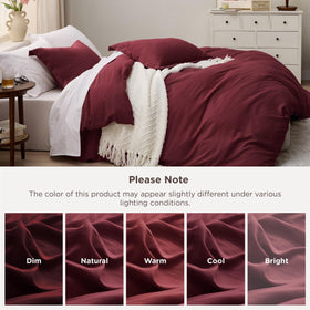 Bedsure burgundy bedding in a stylish bedroom setup