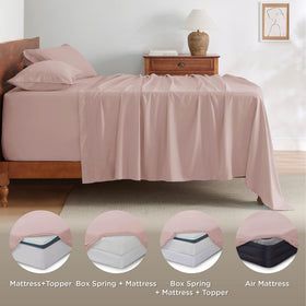 Bedsure bedroom setup with dusty pink sheets for cozy vibe.