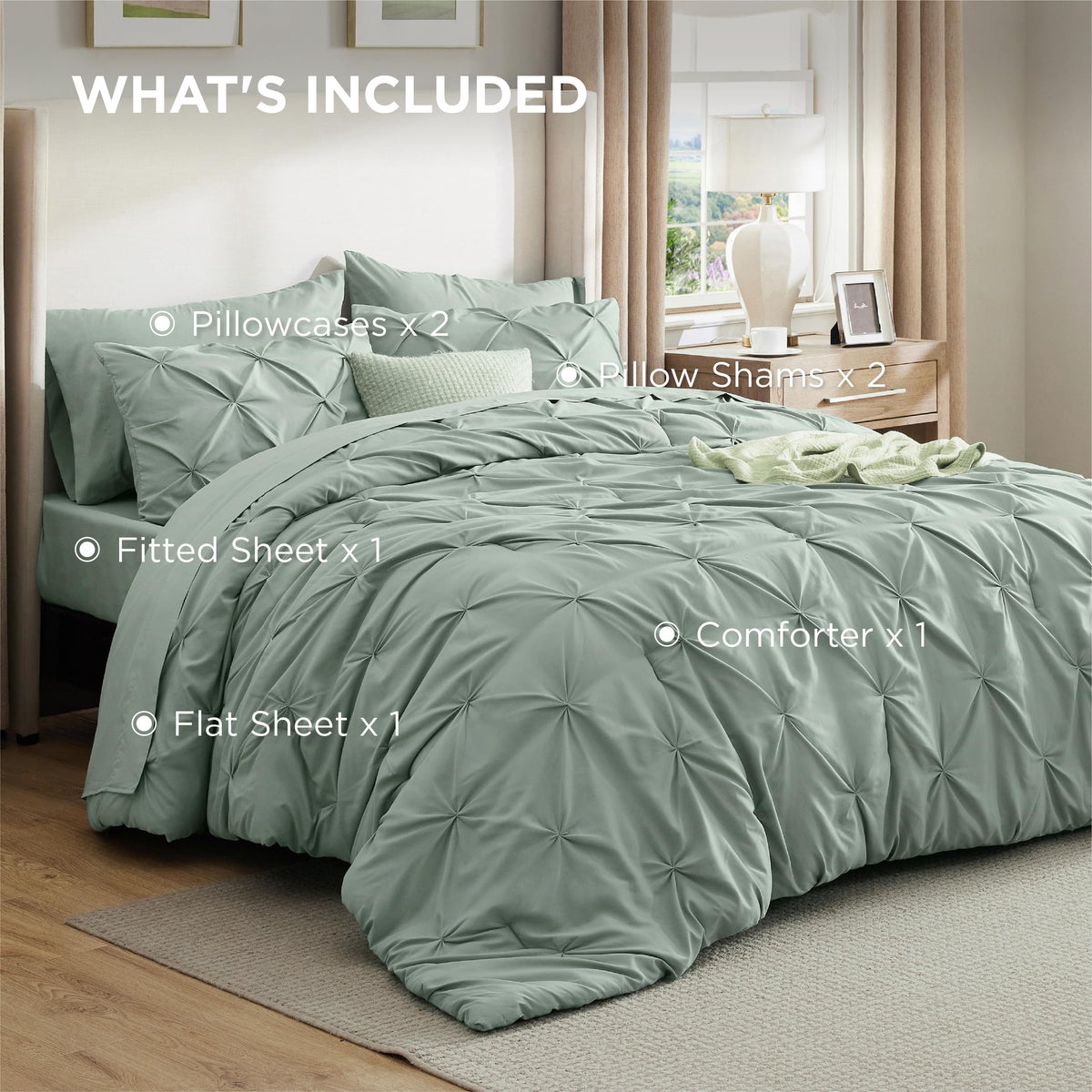 Bedsure bedroom makeover sage-green tone to elevate any space