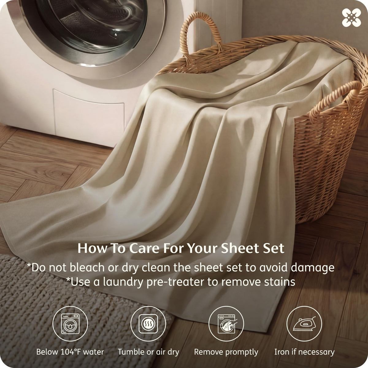 Bedsure beige bedroom setup shows breathable bedding for calm, comfortable nights