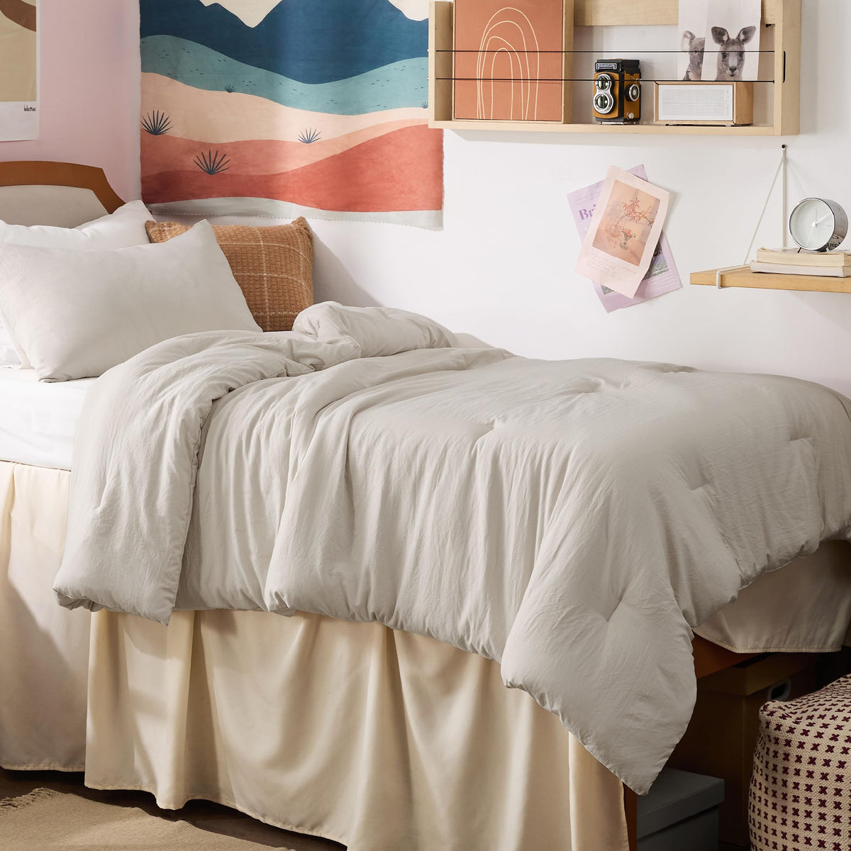 Bedsure beige pillowcase 20x26 keeps pillow clean and cozy.