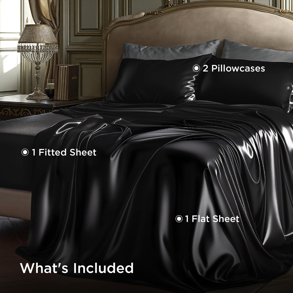 Bedsure satin bedding in a cozy bedroom demonstrates versatile color options