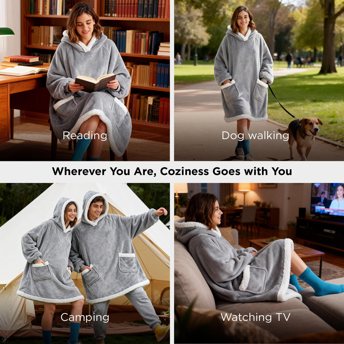 Bedsure blanket hoodie machine-washable fabric for easy care