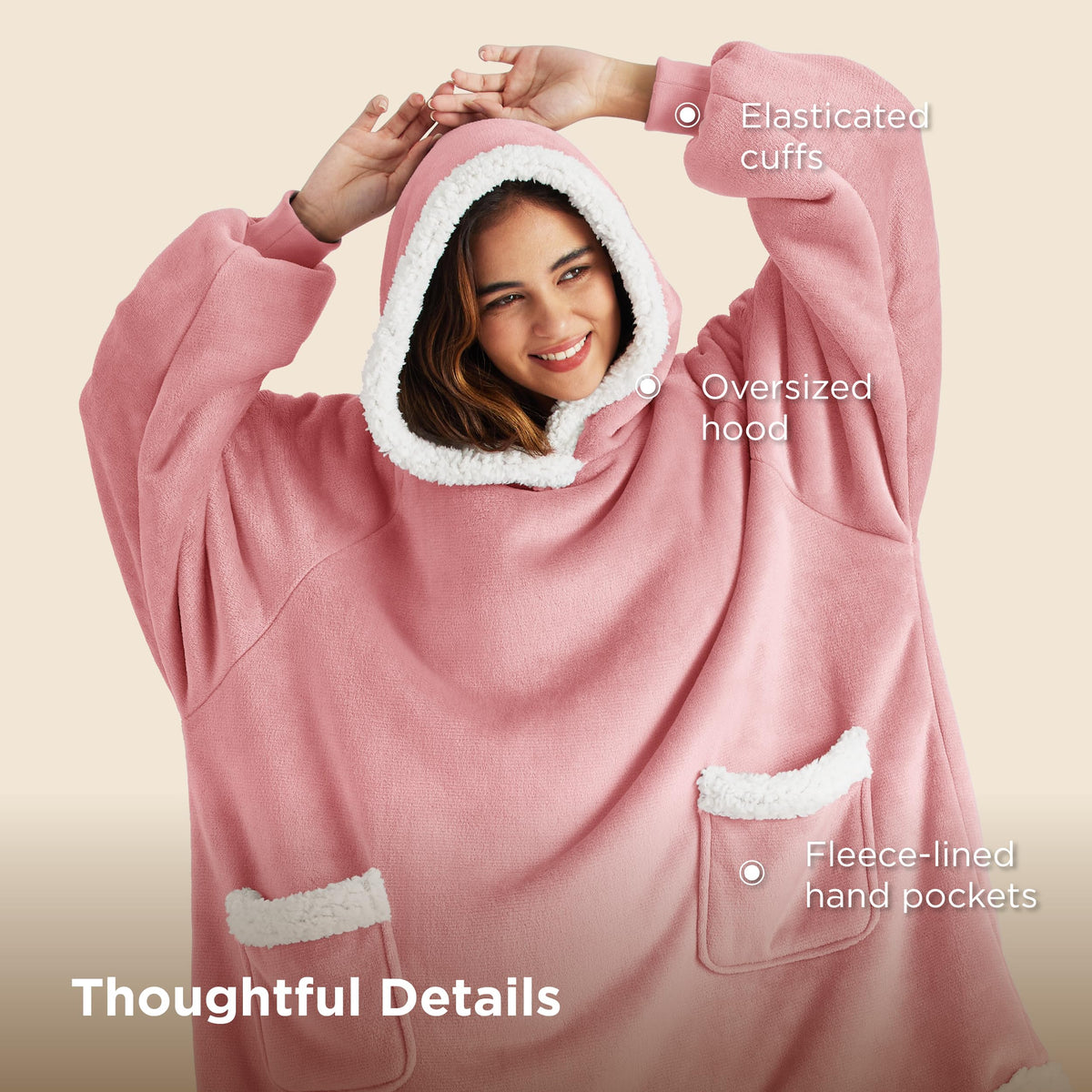 Bedsure blanket hoodie is machine-washable for easy care and long-lasting softness.