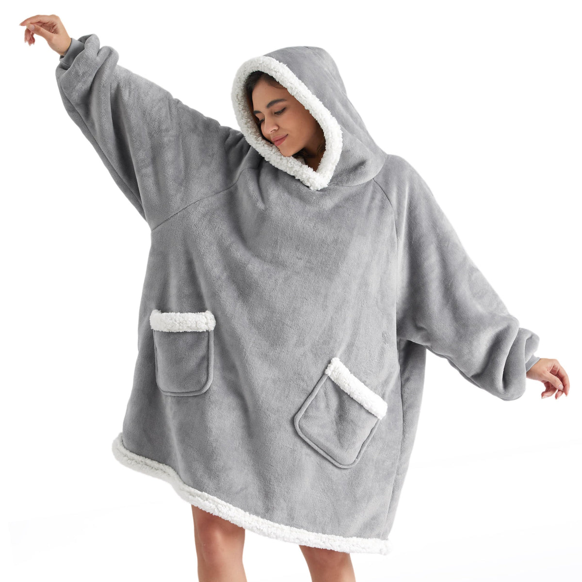 Bedsure Blanket Hoodie ultra-soft exterior for cozy lounging at home