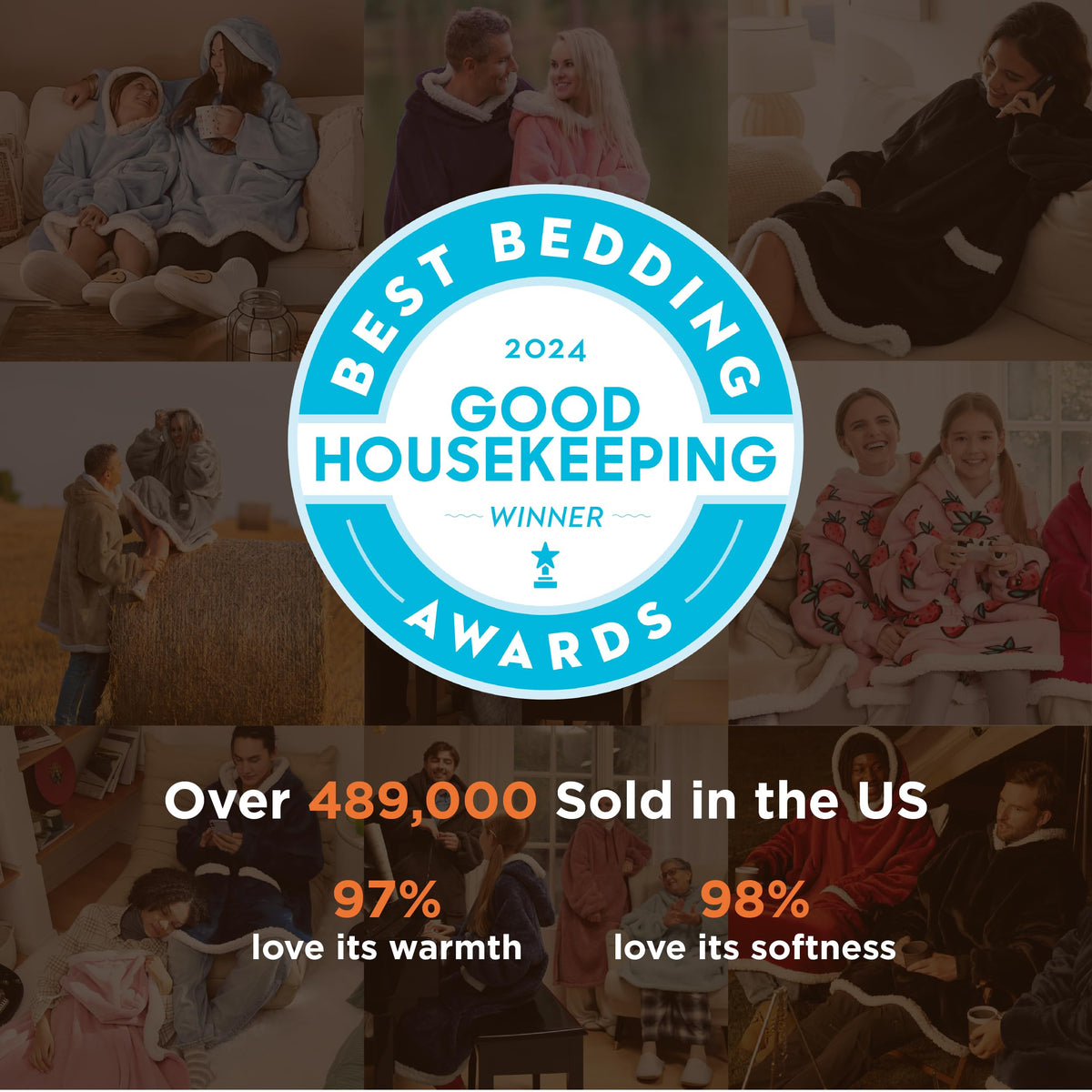 Bedsure blanket hoodie wearable design for hands-free comfort