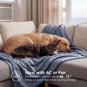 Bedsure blanket draped on sofa illustrating versatile cooling use
