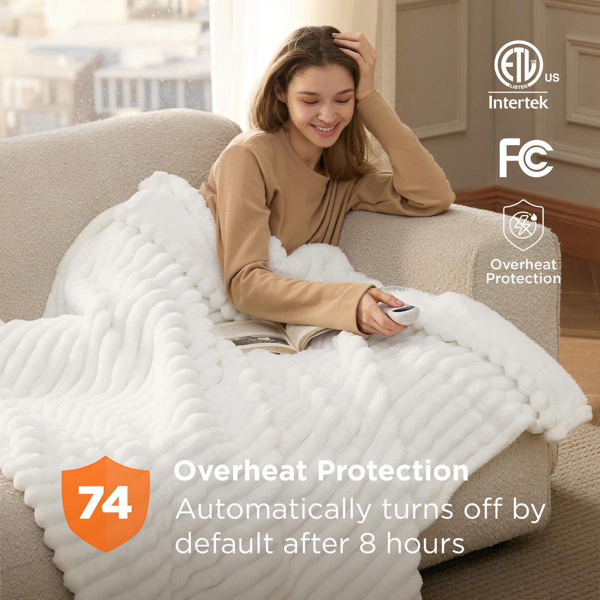 Bedsure blanket on sofa for cozy movie nights