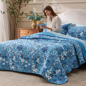Bedsure blue and white bedding aesthetic complements modern bedrooms