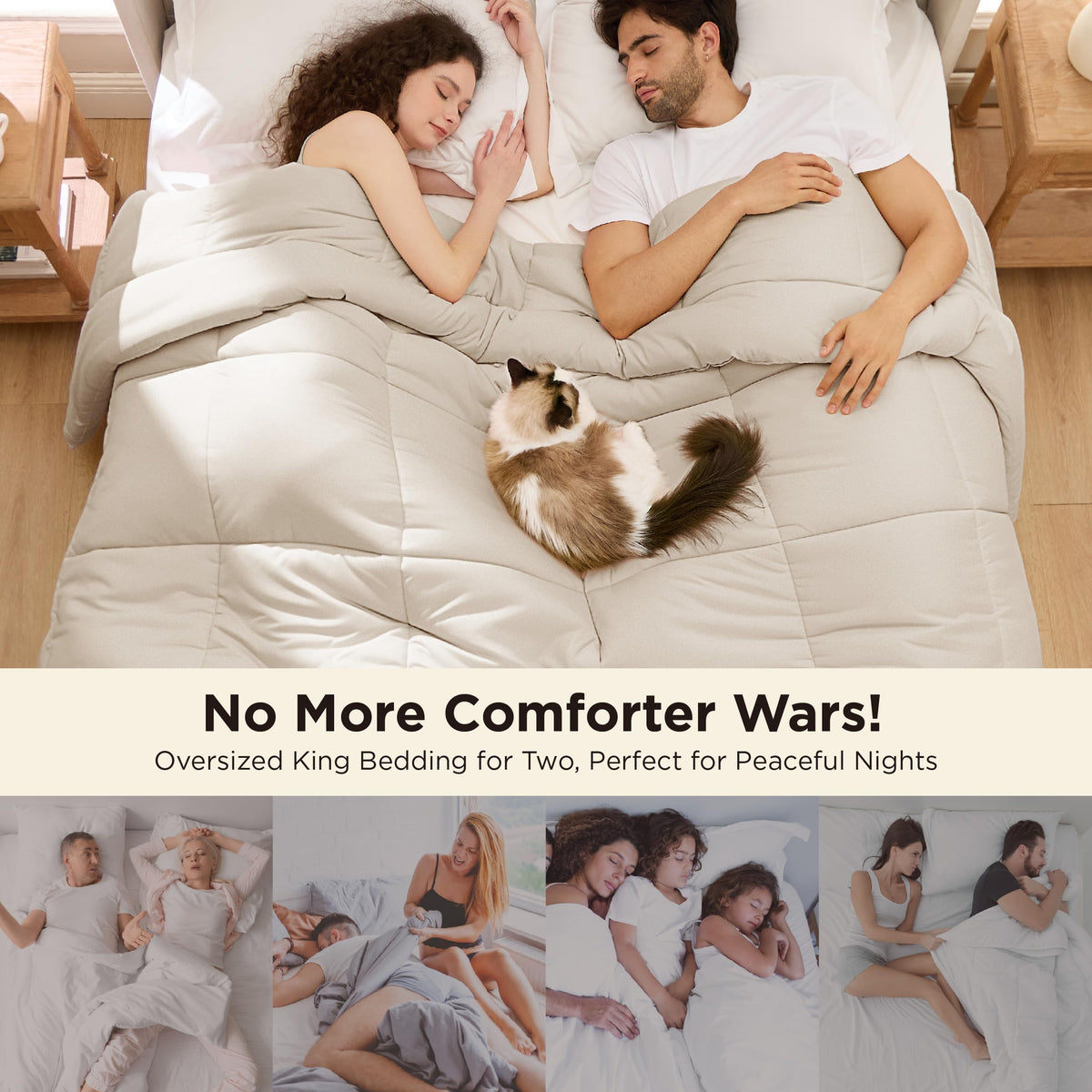 Bedsure box-stitch design comforter detail highlights even fill and maintained shape.