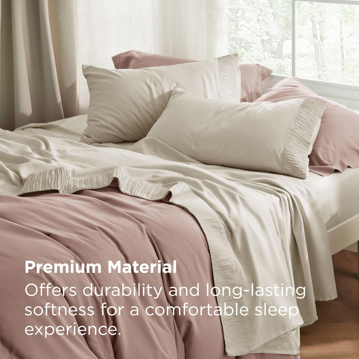Bedsure breathable cooling fabric keeps hot sleepers comfortable all night.