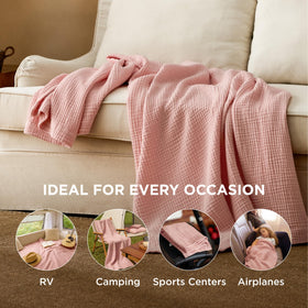 Bedsure breathable cotton muslin blanket suited for warm summer nights