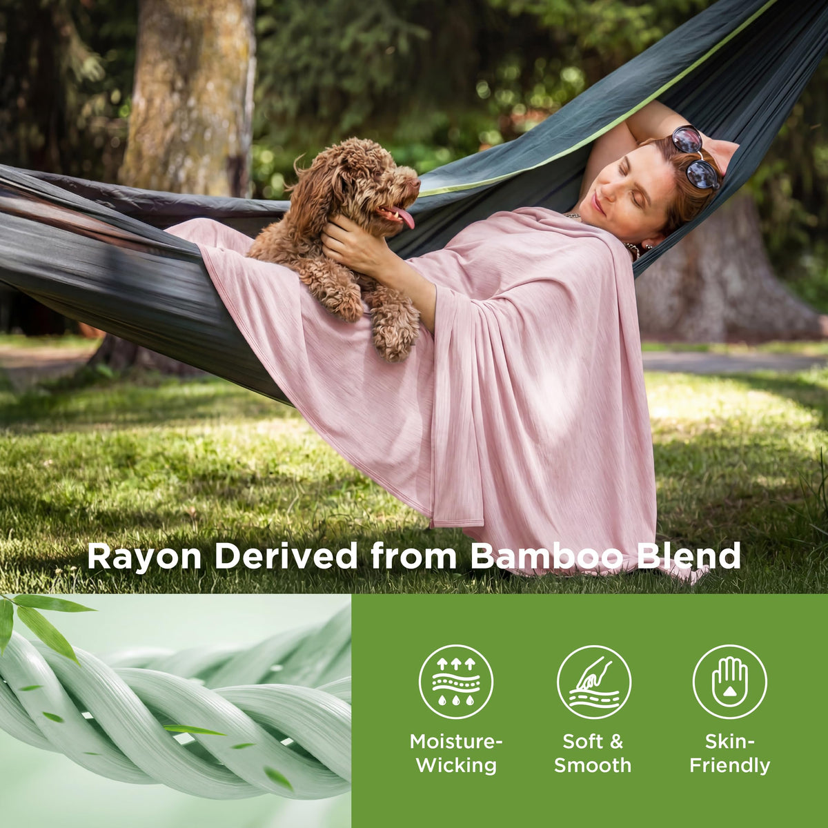 Bedsure cooling fabric detail shows breathable, moisture-wicking comfort.