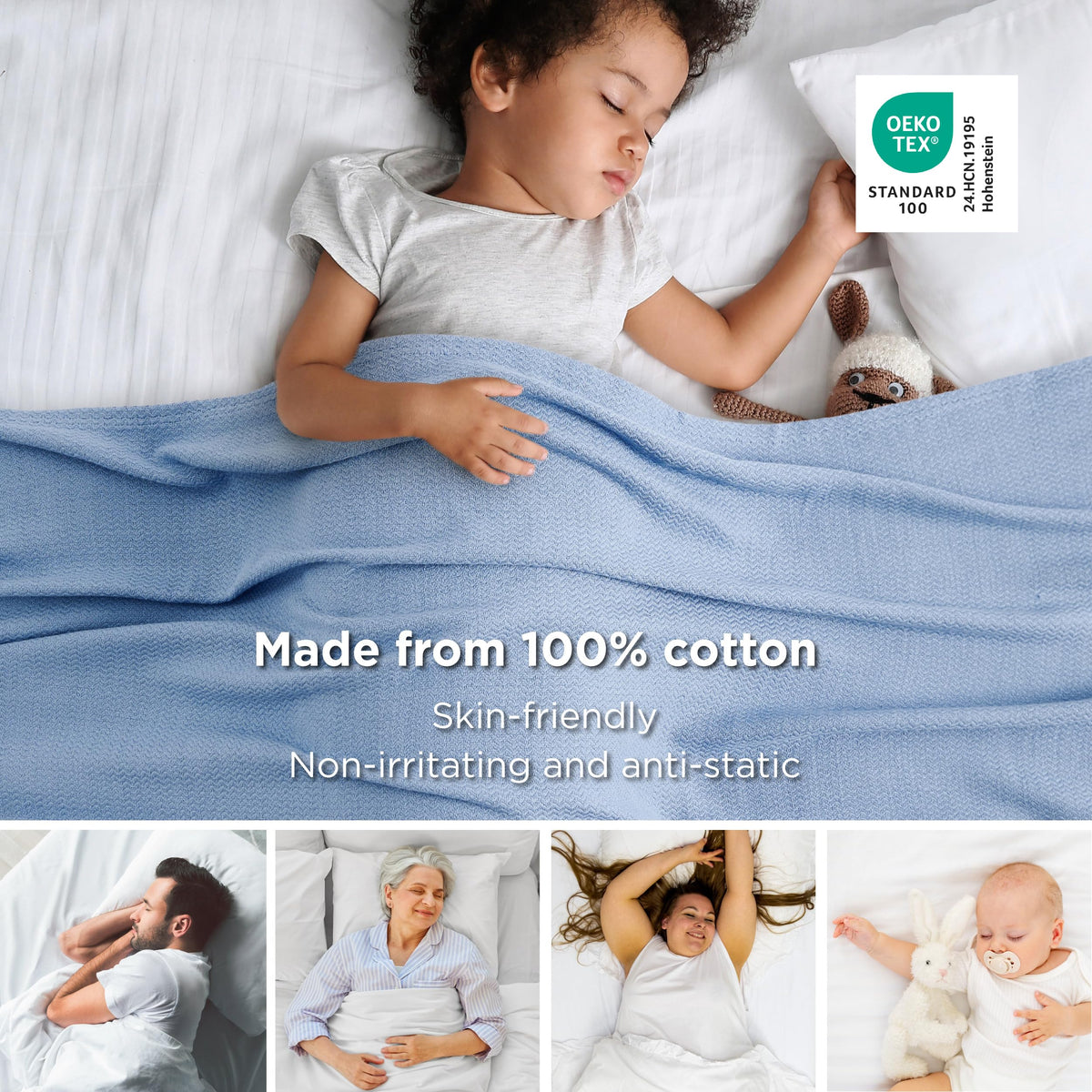 Breathable cotton blanket for summer nights, keeping the feel light and comfortable.