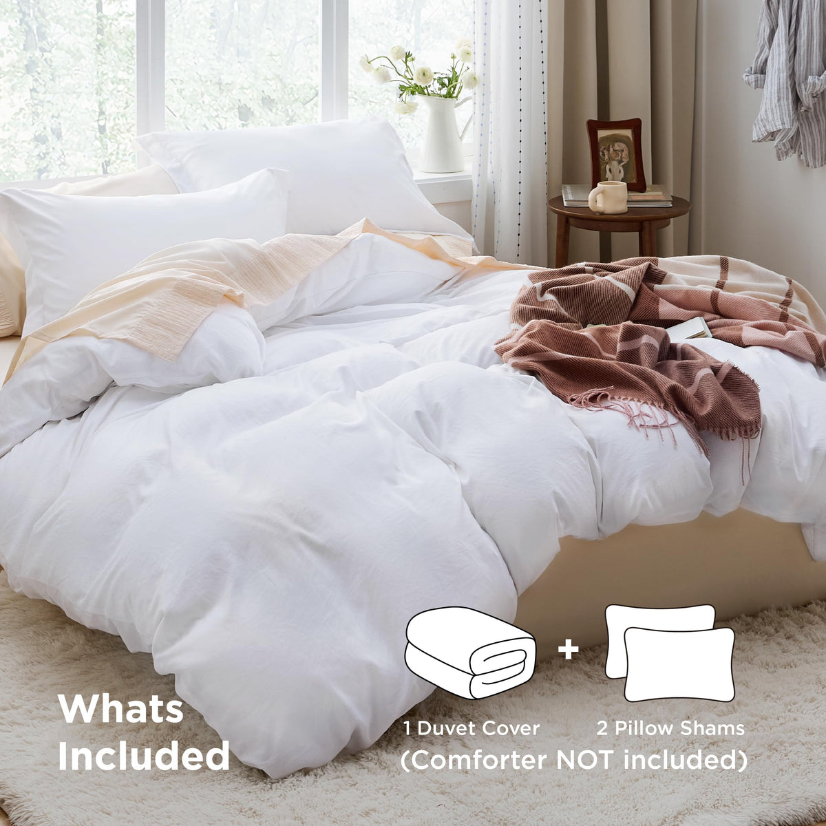 Bedsure duvet cover featuring zipper closure for quick bed changes