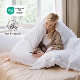 Bedsure solid white design complements any bedroom decor style