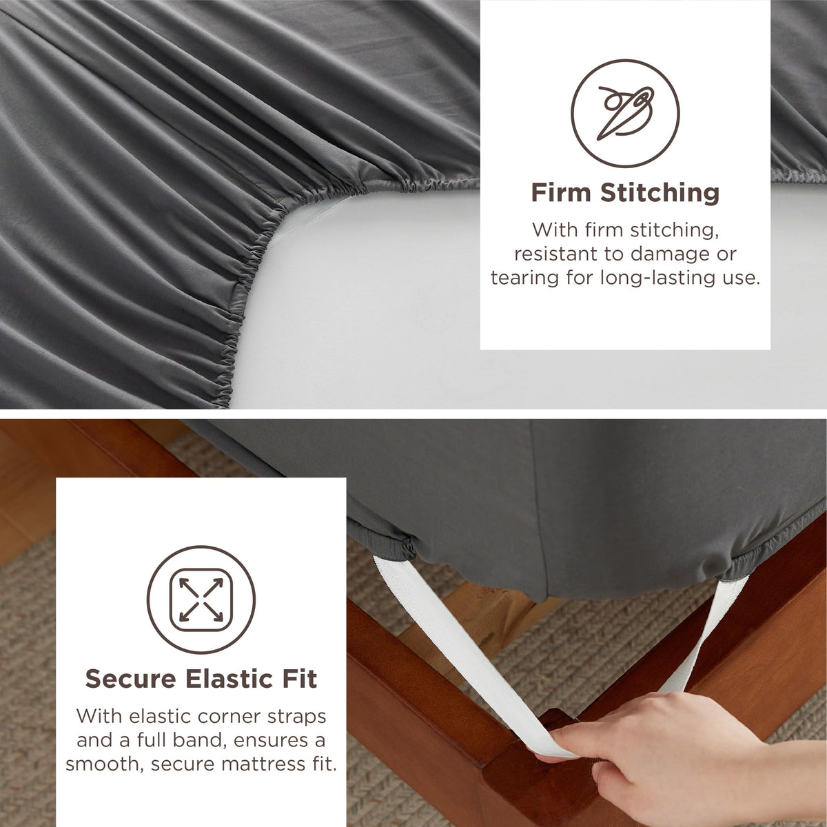 Bedsure brushed fabric close-up showing soft and durable feel