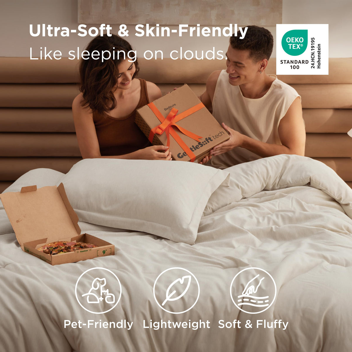 Bedsure brushed microfiber softness delivers gentle touches and lasting comfort.