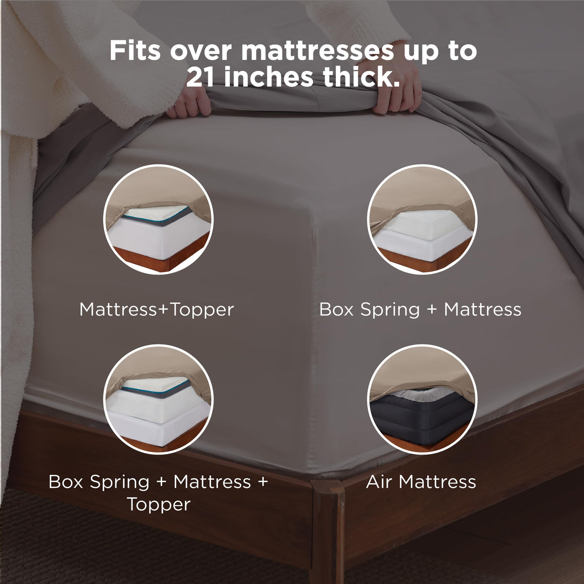 Bedsure brushed-soft fabric highlighting comfy, durable bedding material.