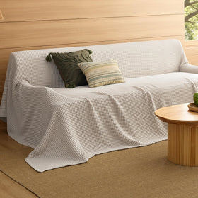 Bedsure California King blanket on bed showcasing generous size for couches