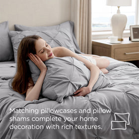 Bedsure California King comforter grey fade-resistant fabric for year-round use