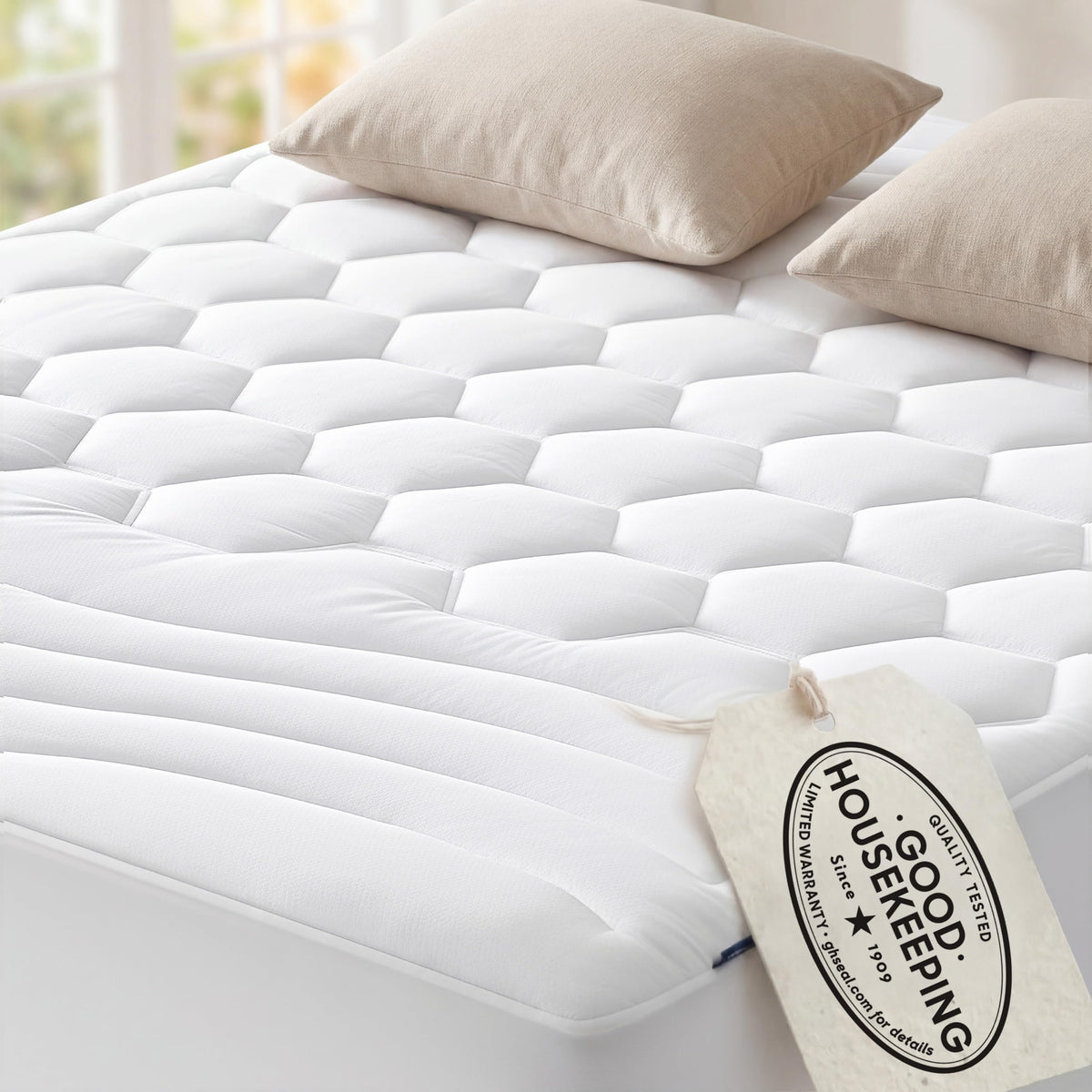 Bedsure California King protector top layer with soft quilted topper for restful nights