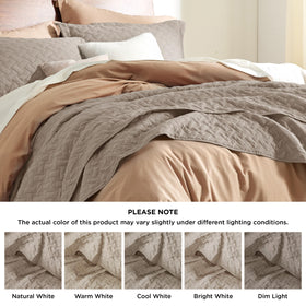 Bedsure California King quilt shown in a cozy bedroom setup.