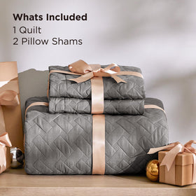 Bedsure grey fabric detail reveals soft multi-layer brushed texture and breathable comfort.