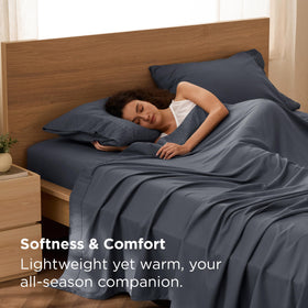 Close-up of brushed microfiber texture highlighting soft, breathable comfort.