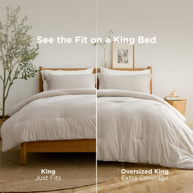 Cationic-dyed heathered beige finish on Bedsure bedding.