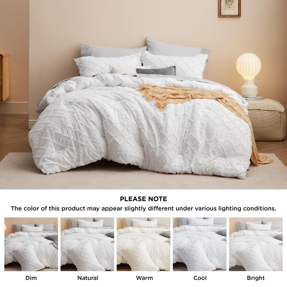 Bedsure full comforter set includes comforter and two pillow shams for complete setup.