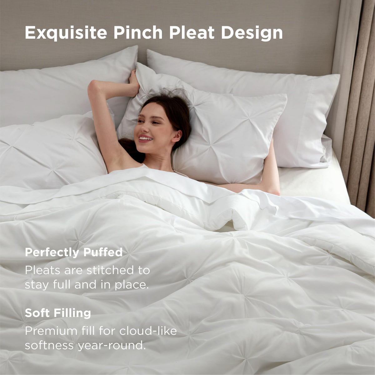 Bedsure cloud-soft down-alternative filling offers cozy, lightweight coverage without heaviness.